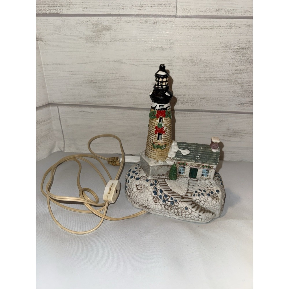 Ltd Commodities Porcelain Lighthouse Nightlights Vtg , Christmas Winter